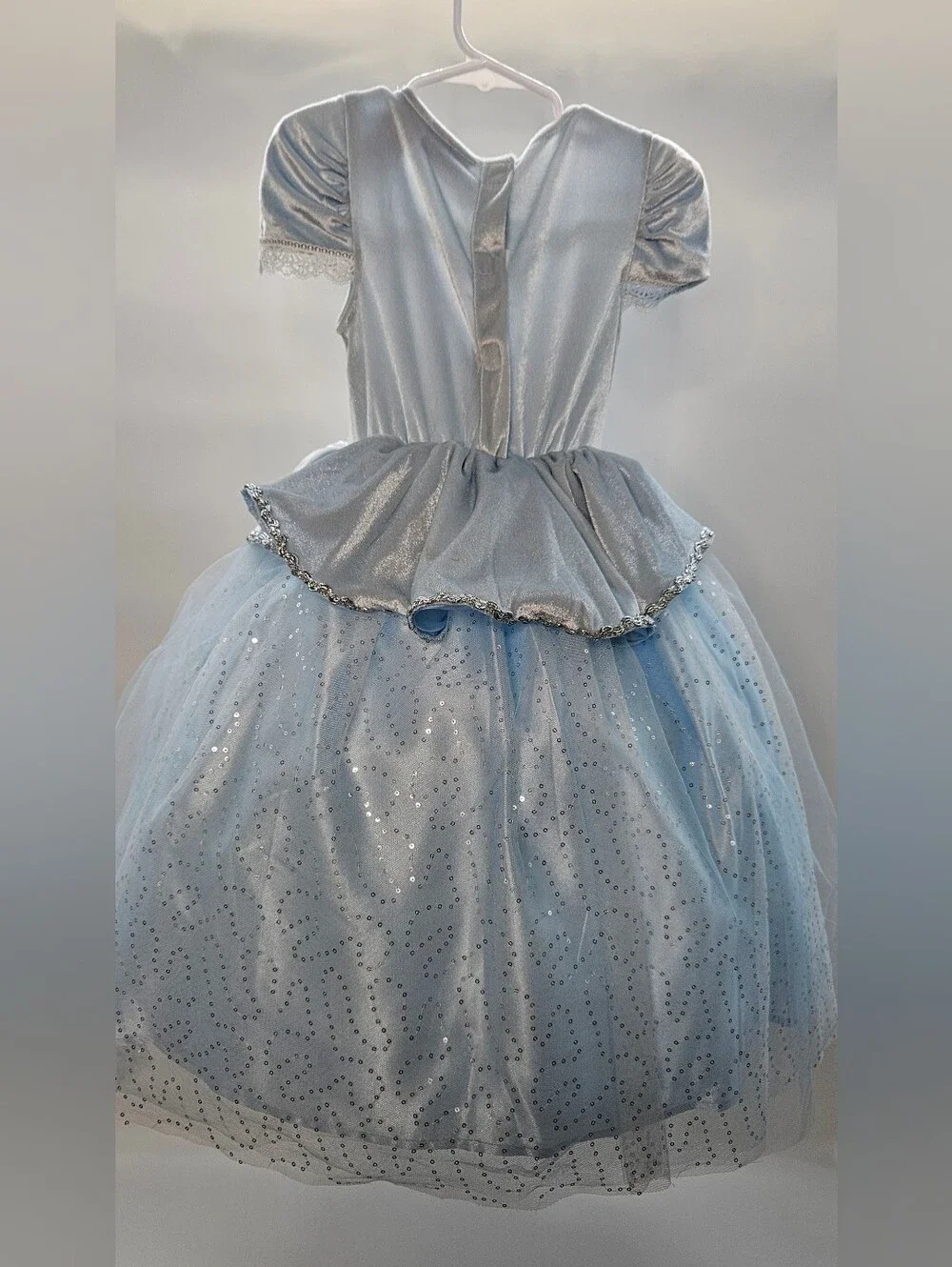 Cinderella Sparkle Blue Princess Costume Dress w/dbl Hooped Tulle-  Kids Costume